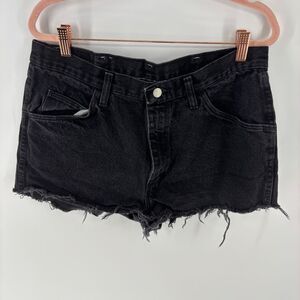 Wrangler Black Jean Shorts Distressed Cut-Offs